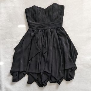 Asos petite strapless black chiffon dress